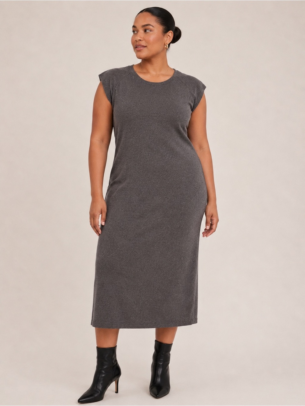 Ballantyne Merino Wool Silk Sheath Midi Dress